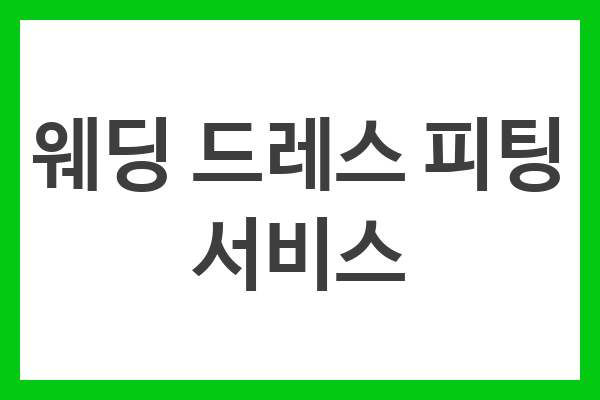 웨딩 드레스 피팅 서비스