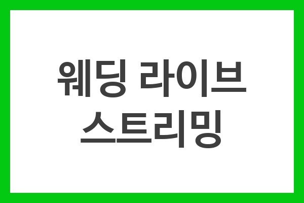 웨딩 라이브 스트리밍