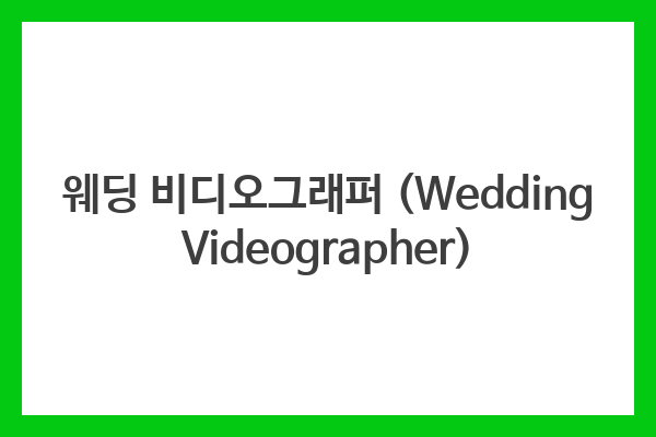 웨딩 비디오그래퍼 (Wedding Videographer)