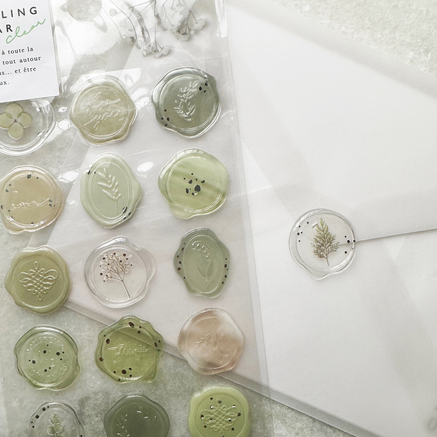 실링왁스 답례품 청첩장 봉투 입체 에폭시 웨딩 스티커 18개입 01 GREEN 사용 후기