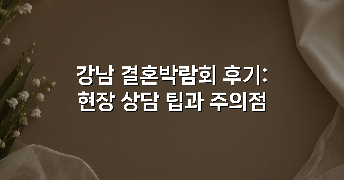 강남 결혼박람회 후기: 현장 상담 팁과 주의점