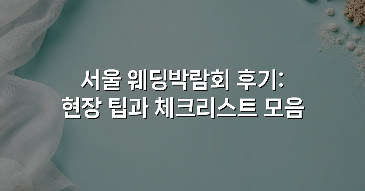 서울 웨딩박람회 후기: 현장 팁과 체크리스트 모음