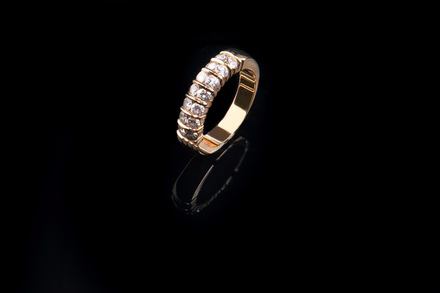 Gift box containing a diamond jewelry set on a soft cloth