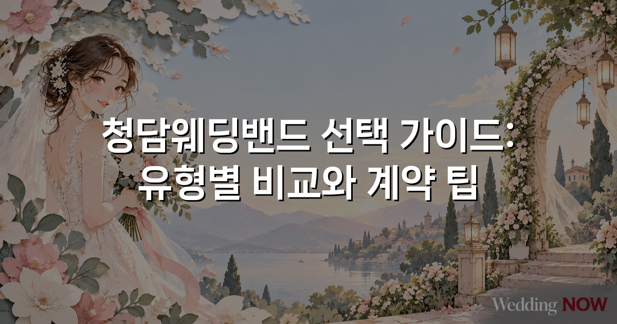 청담웨딩밴드 선택 가이드: 유형별 비교와 계약 팁