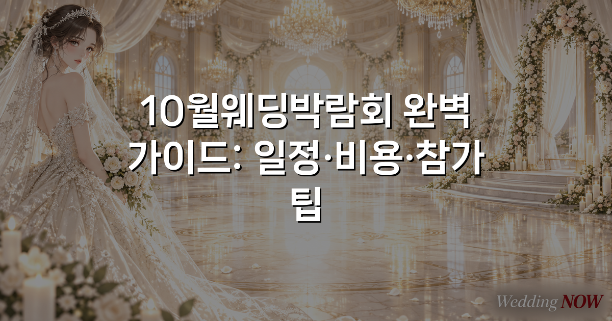 10월웨딩박람회 완벽 가이드: 일정·비용·참가 팁
