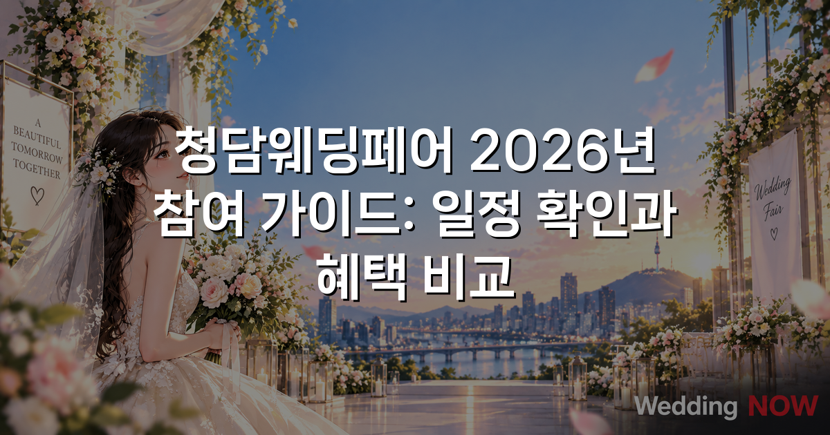 청담웨딩페어 2026년 참여 가이드: 일정 확인과 혜택 비교