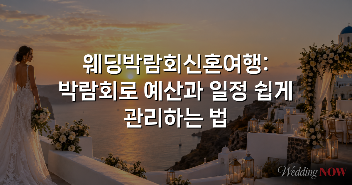 웨딩박람회신혼여행: 박람회로 예산과 일정 쉽게 관리하는 법
