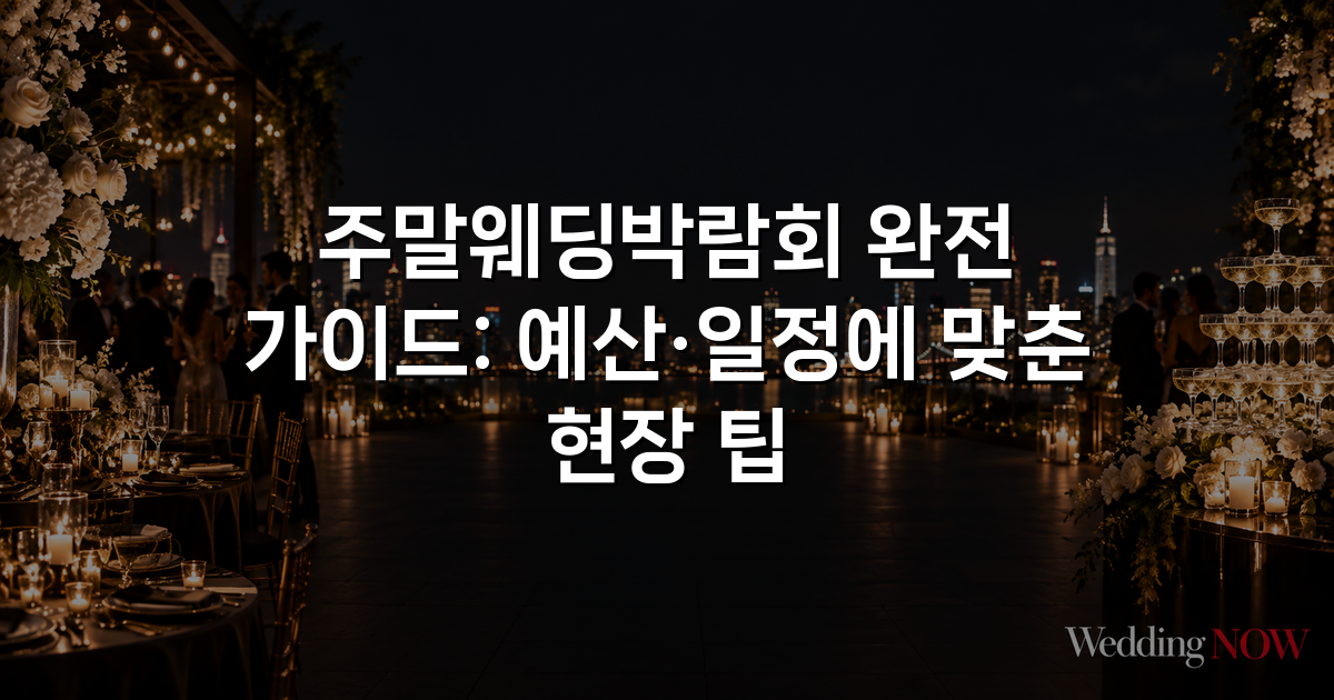 주말웨딩박람회 완전 가이드: 예산·일정에 맞춘 현장 팁