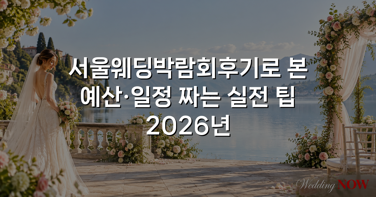 서울웨딩박람회후기로 본 예산·일정 짜는 실전 팁 2026년