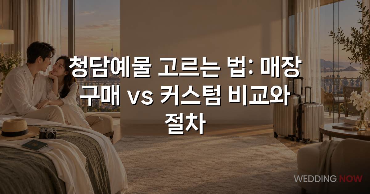청담예물 고르는 법: 매장 구매 vs 커스텀 비교와 절차