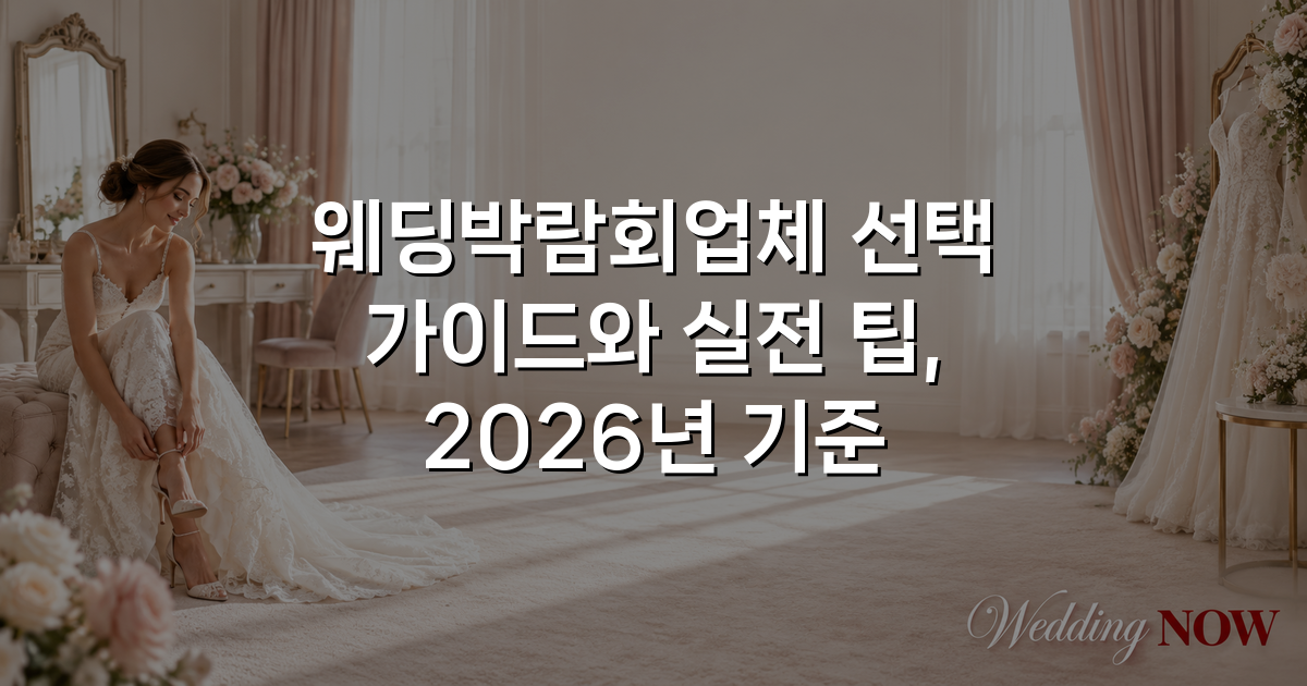 웨딩박람회업체 선택 가이드와 실전 팁, 2026년 기준