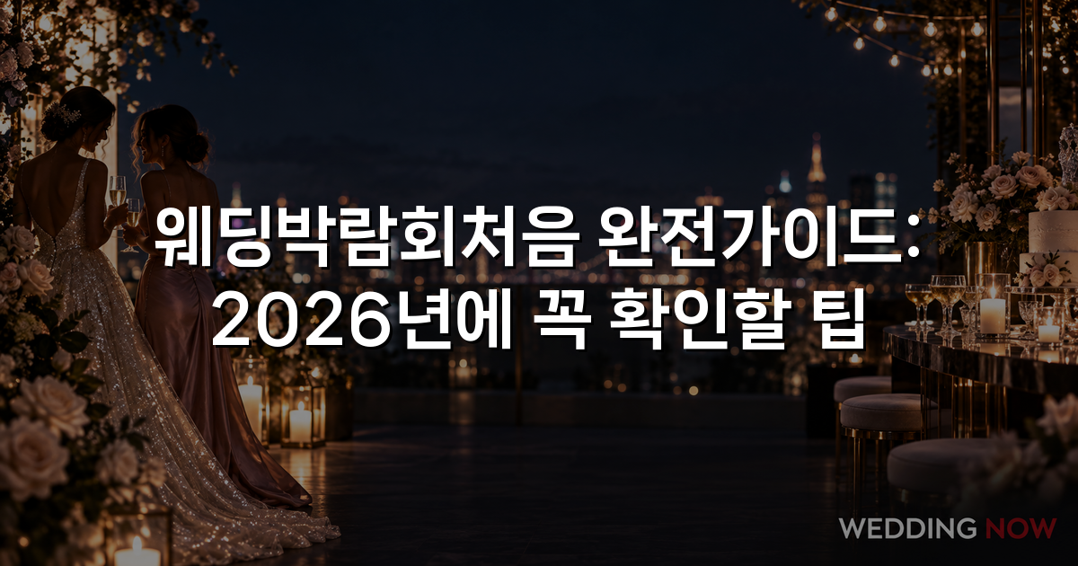 웨딩박람회처음 완전가이드: 2026년에 꼭 확인할 팁