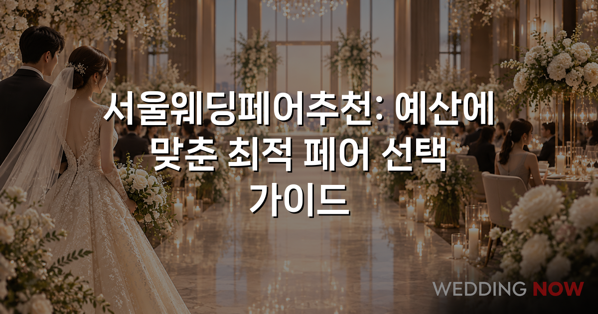 서울웨딩페어추천: 예산에 맞춘 최적 페어 선택 가이드