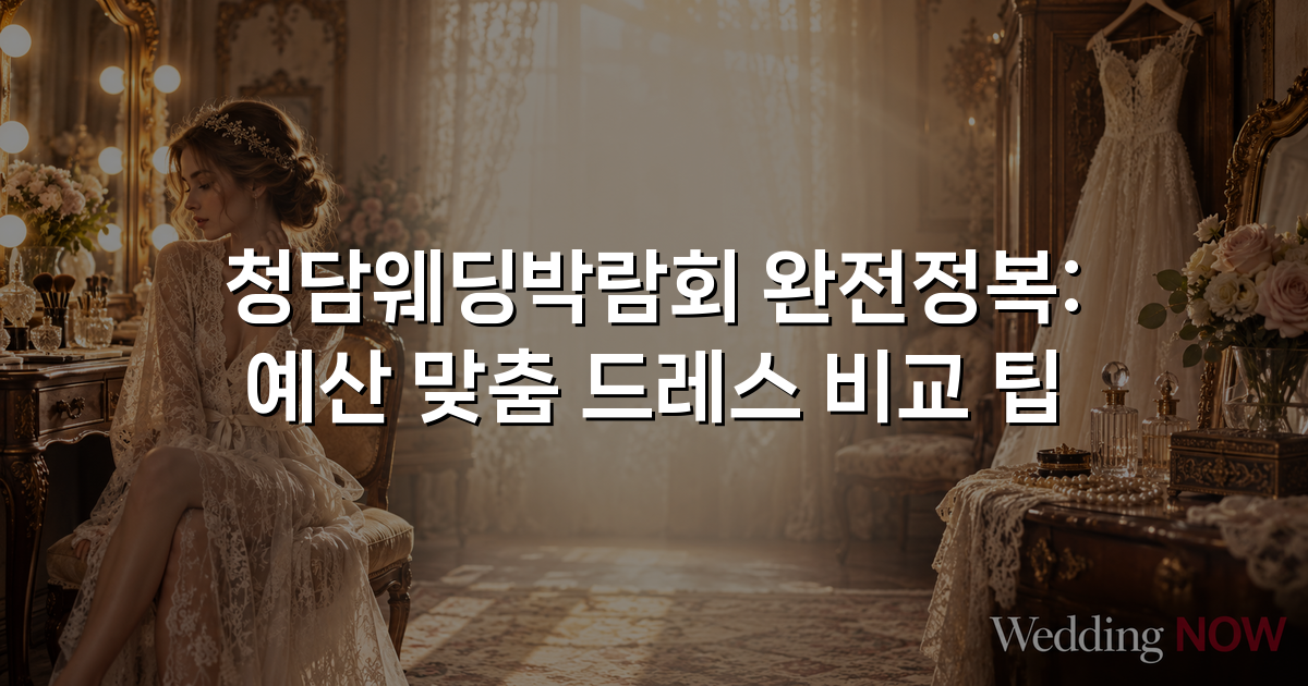 청담웨딩박람회 완전정복: 예산 맞춤 드레스 비교 팁