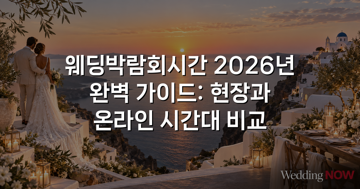 웨딩박람회시간 2026년 완벽 가이드: 현장과 온라인 시간대 비교