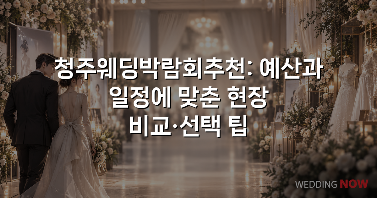 청주웨딩박람회추천: 예산과 일정에 맞춘 현장 비교·선택 팁
