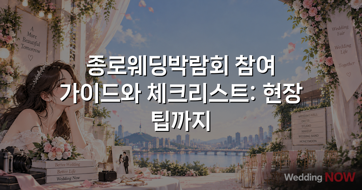 종로웨딩박람회 참여 가이드와 체크리스트: 현장 팁까지