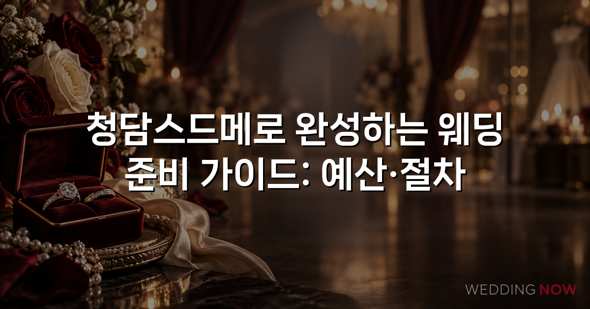 청담스드메로 완성하는 웨딩 준비 가이드: 예산·절차