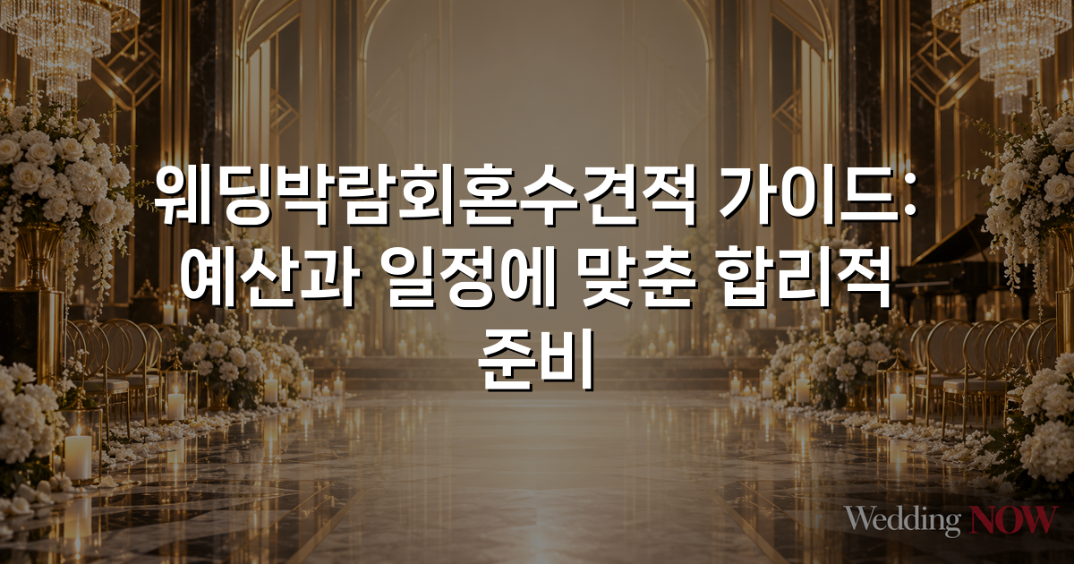 웨딩박람회혼수견적 가이드: 예산과 일정에 맞춘 합리적 준비