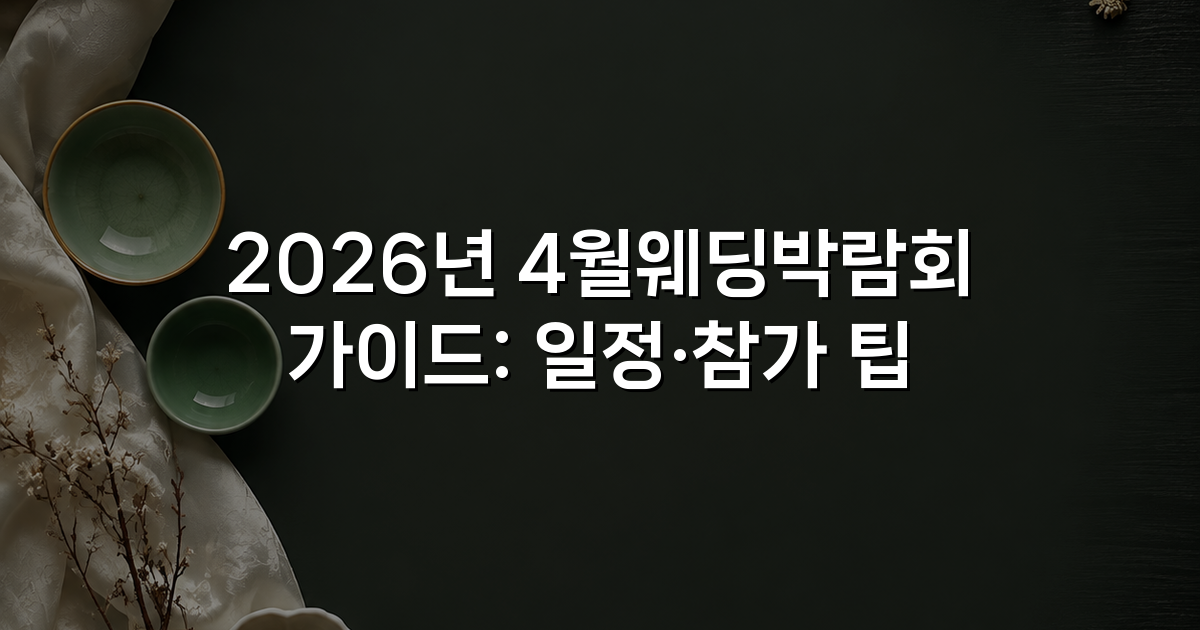 2026년 4월웨딩박람회 가이드: 일정·참가 팁