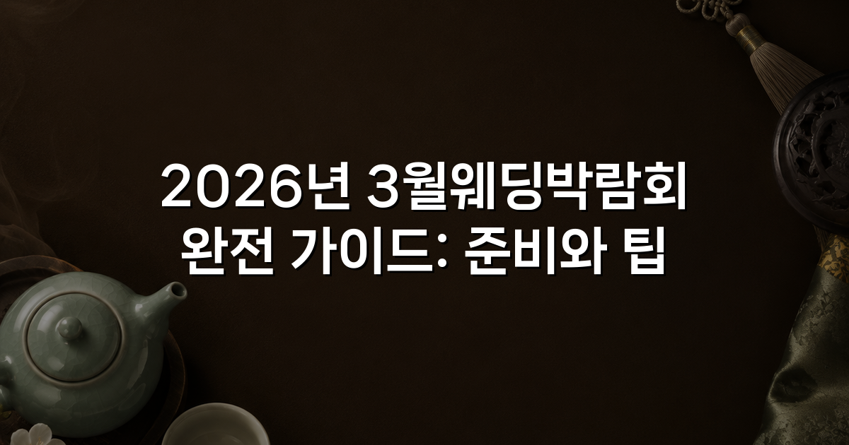 2026년 3월웨딩박람회 완전 가이드: 준비와 팁