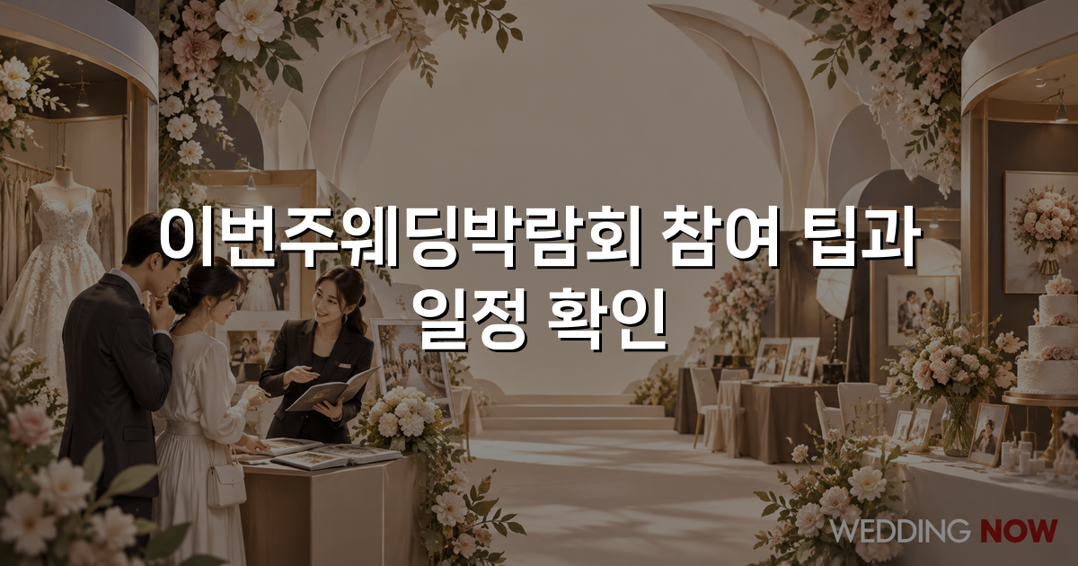 이번주웨딩박람회 참여 팁과 일정 확인