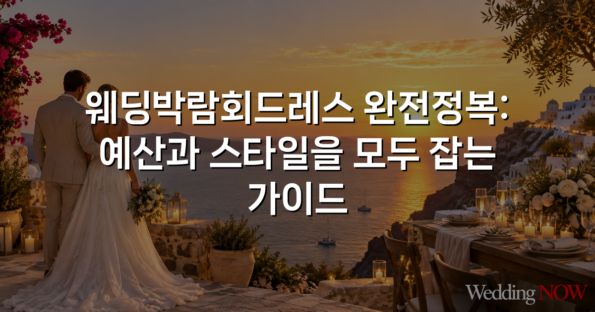 웨딩박람회드레스 완전정복: 예산과 스타일을 모두 잡는 가이드