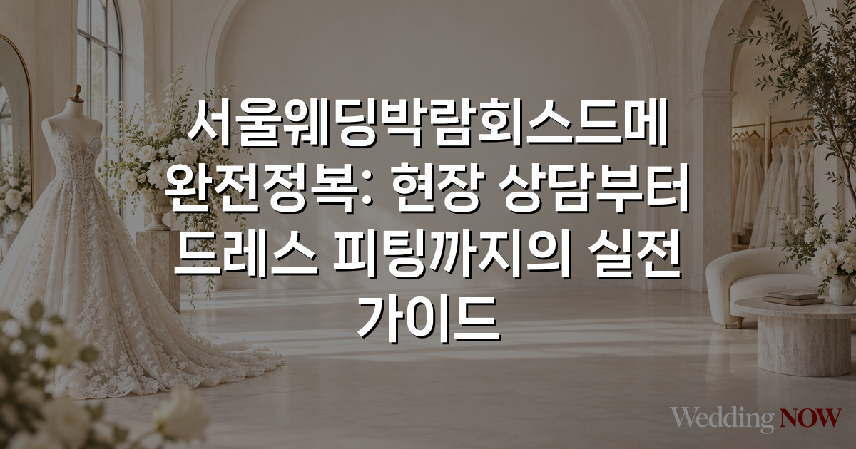 서울웨딩박람회스드메 완전정복: 현장 상담부터 드레스 피팅까지의 실전 가이드