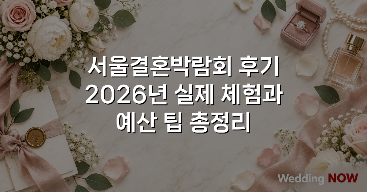 서울결혼박람회 후기 2026년 실제 체험과 예산 팁 총정리