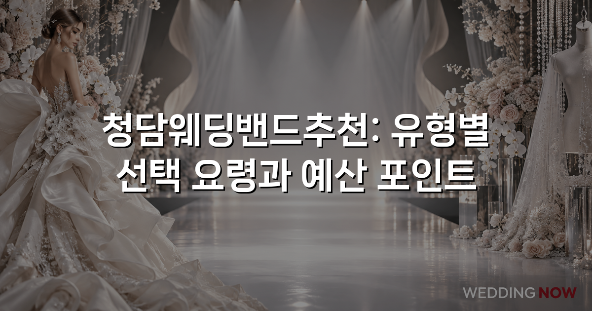 청담웨딩밴드추천: 유형별 선택 요령과 예산 포인트