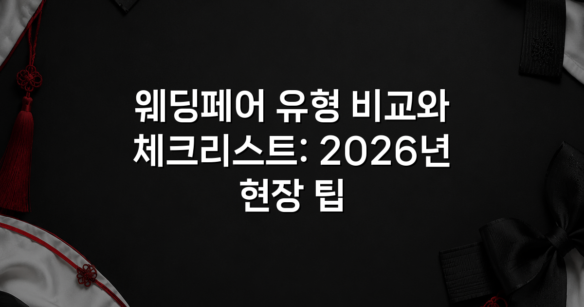 웨딩페어 유형 비교와 체크리스트: 2026년 현장 팁