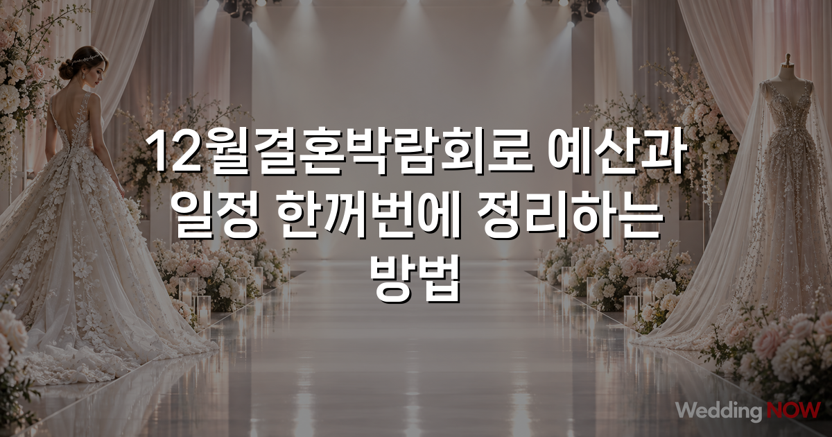 12월결혼박람회로 예산과 일정 한꺼번에 정리하는 방법