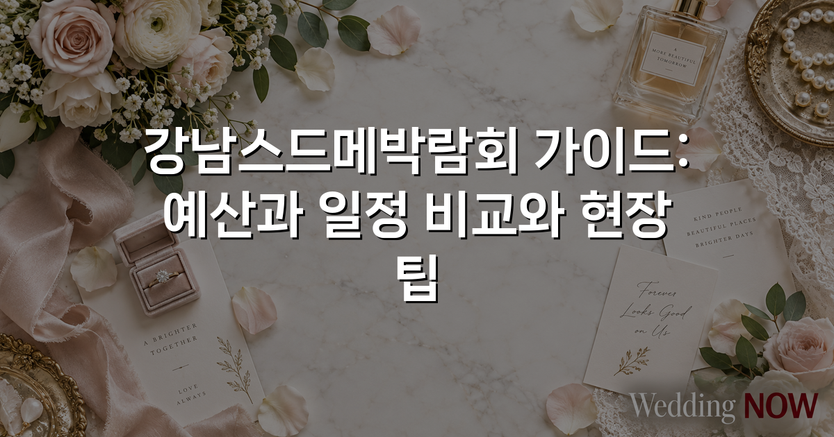 강남스드메박람회 가이드: 예산과 일정 비교와 현장 팁