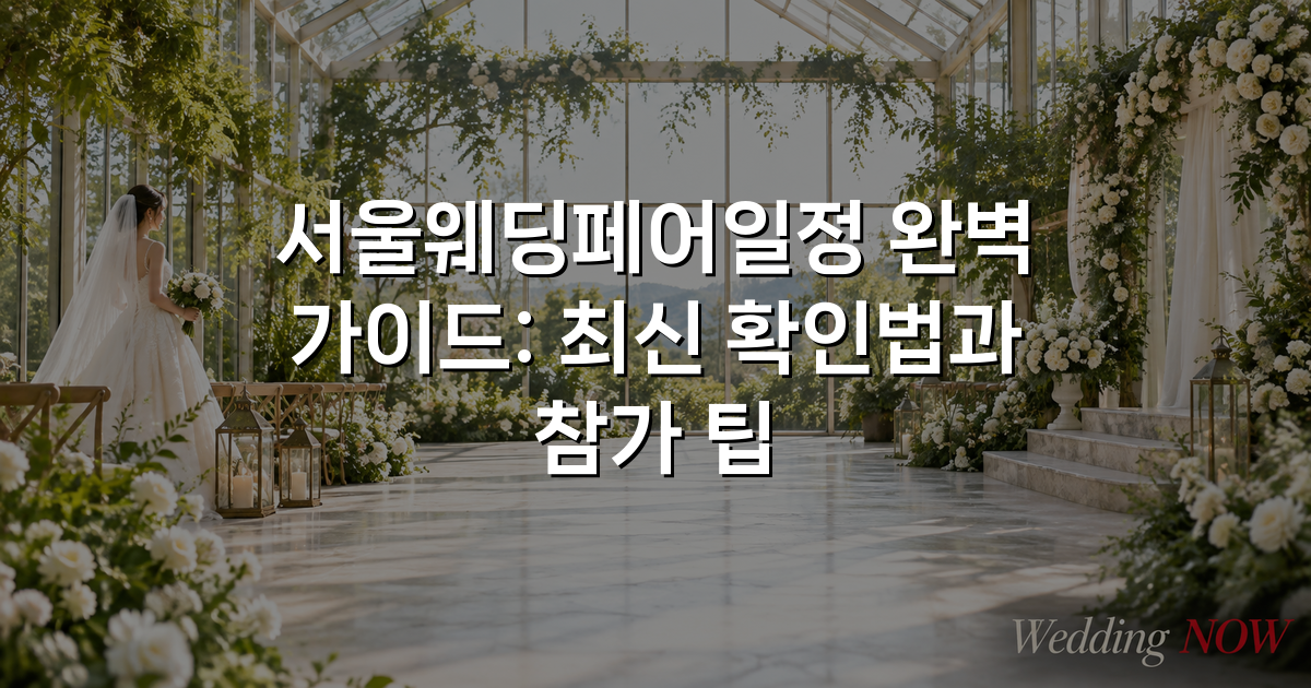 서울웨딩페어일정 완벽 가이드: 최신 확인법과 참가 팁