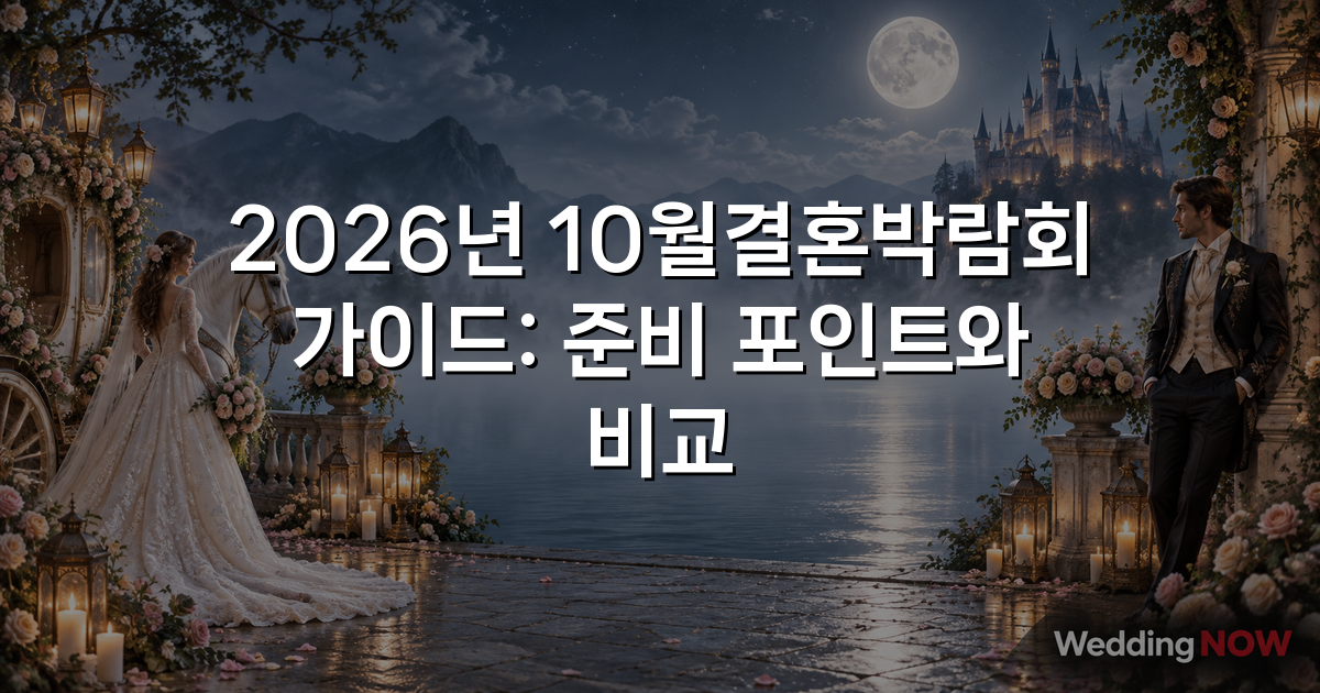 2026년 10월결혼박람회 가이드: 준비 포인트와 비교