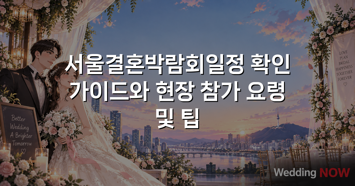 서울결혼박람회일정 확인 가이드와 현장 참가 요령 및 팁