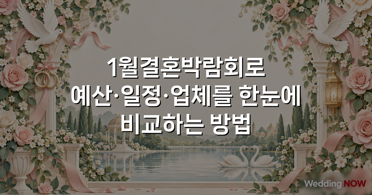 1월결혼박람회로 예산·일정·업체를 한눈에 비교하는 방법