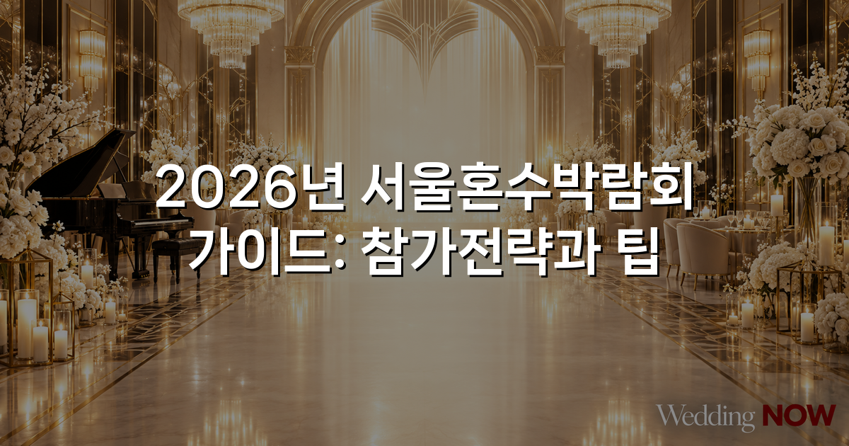 2026년 서울혼수박람회 가이드: 참가전략과 팁