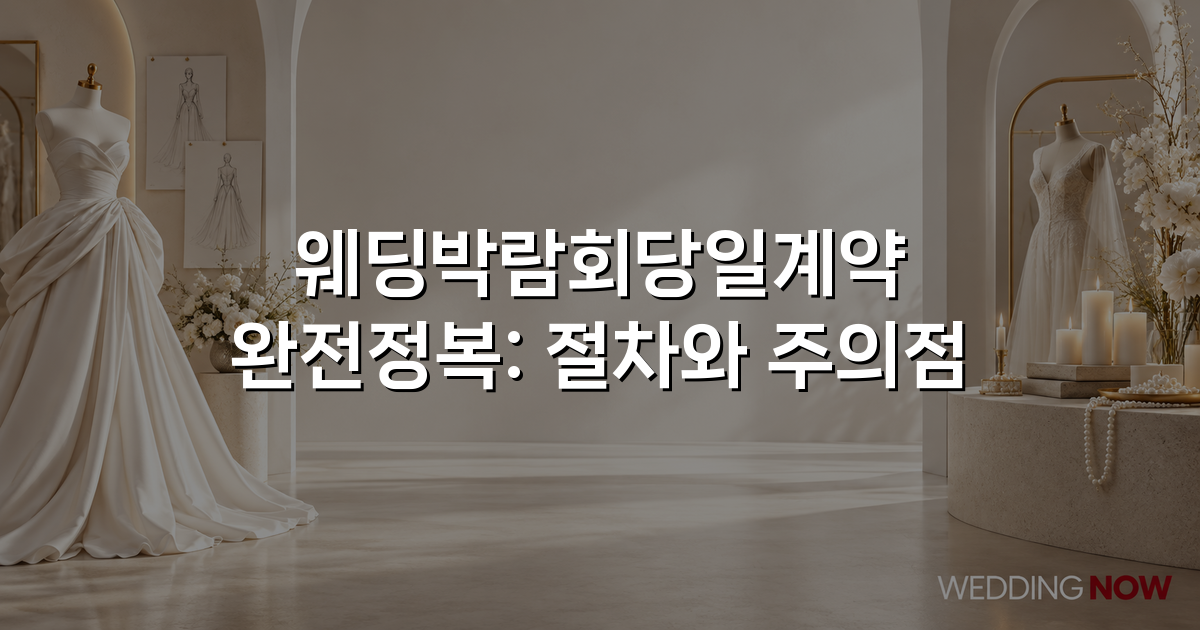 웨딩박람회당일계약 완전정복: 절차와 주의점