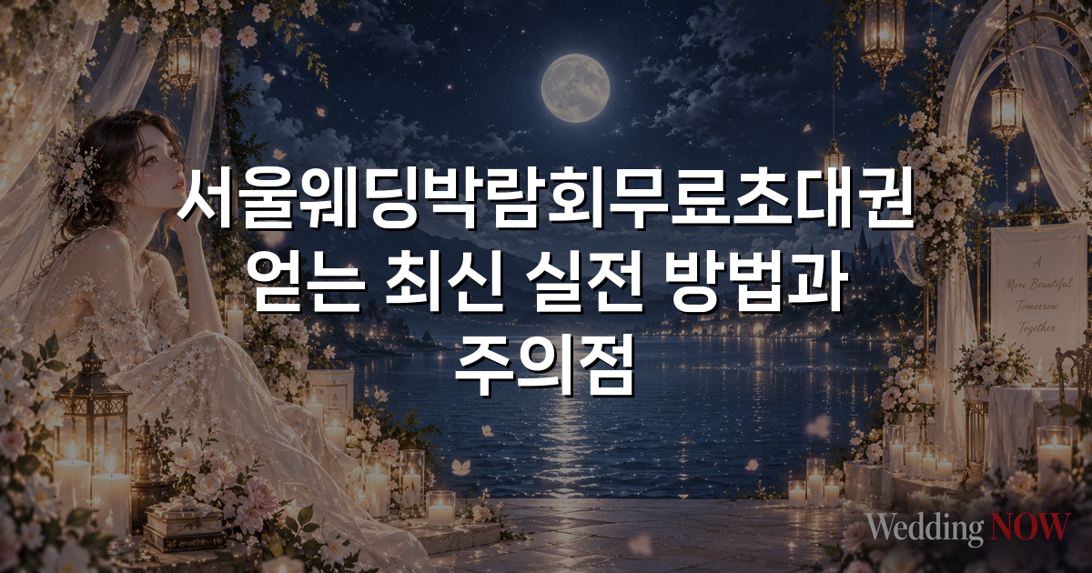 서울웨딩박람회무료초대권 얻는 최신 실전 방법과 주의점