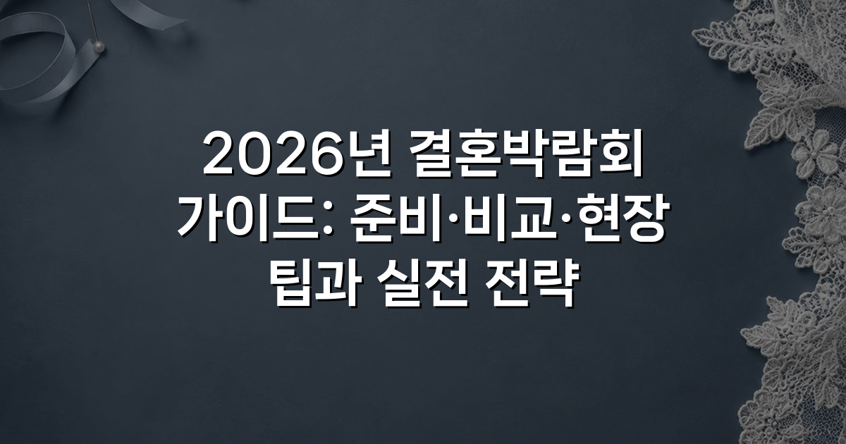 2026년 결혼박람회 가이드: 준비·비교·현장 팁과 실전 전략