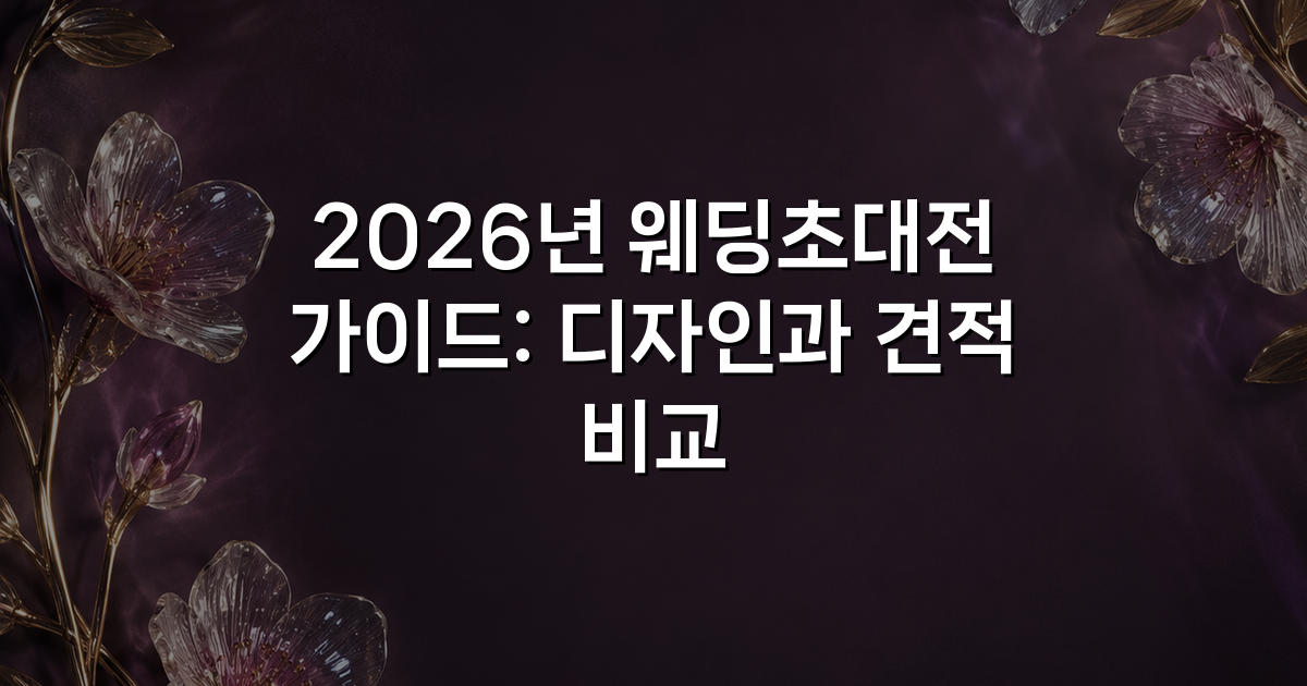 2026년 웨딩초대전 가이드: 디자인과 견적 비교