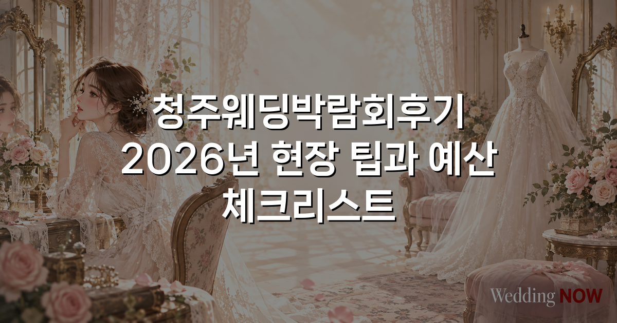 청주웨딩박람회후기 2026년 현장 팁과 예산 체크리스트