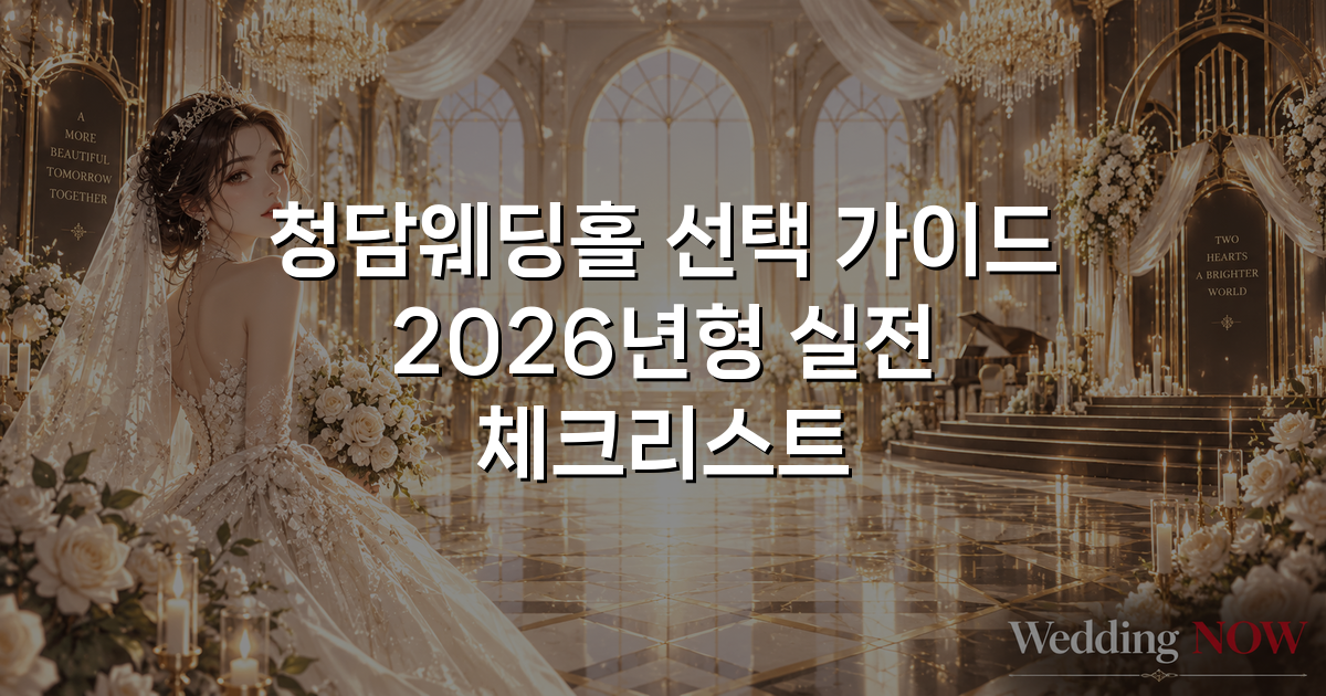 청담웨딩홀 선택 가이드 2026년형 실전 체크리스트