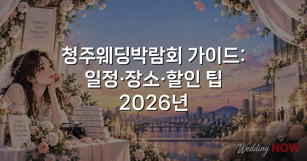 청주웨딩박람회 가이드: 일정·장소·할인 팁 2026년