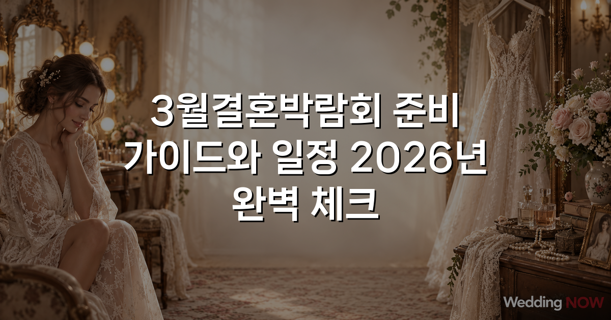 3월결혼박람회 준비 가이드와 일정 2026년 완벽 체크