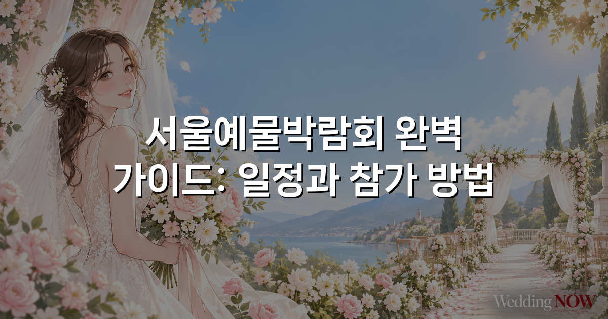 서울예물박람회 완벽 가이드: 일정과 참가 방법