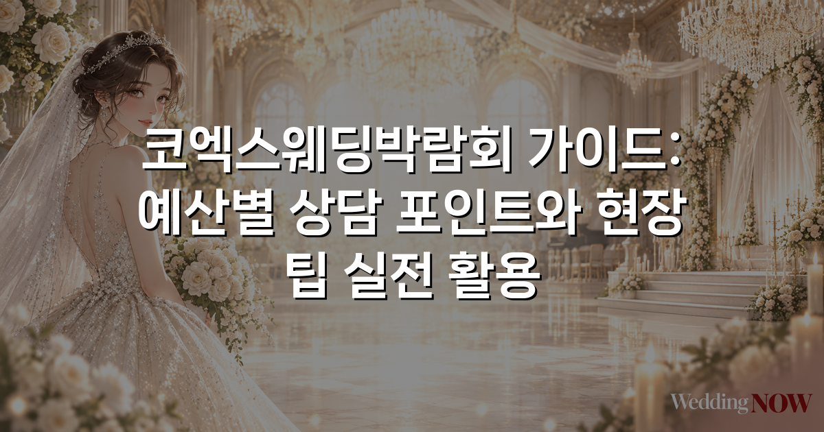 코엑스웨딩박람회 가이드: 예산별 상담 포인트와 현장 팁 실전 활용