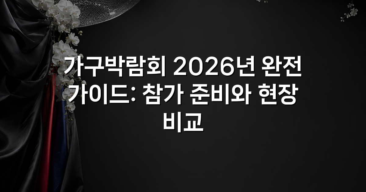 가구박람회 2026년 완전 가이드: 참가 준비와 현장 비교