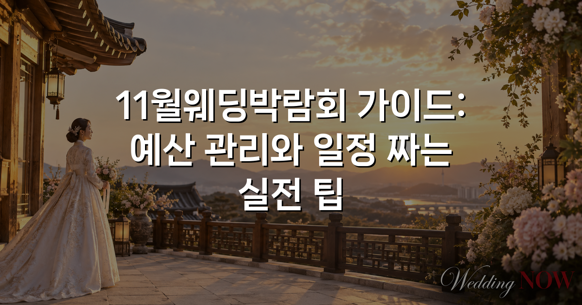 11월웨딩박람회 가이드: 예산 관리와 일정 짜는 실전 팁